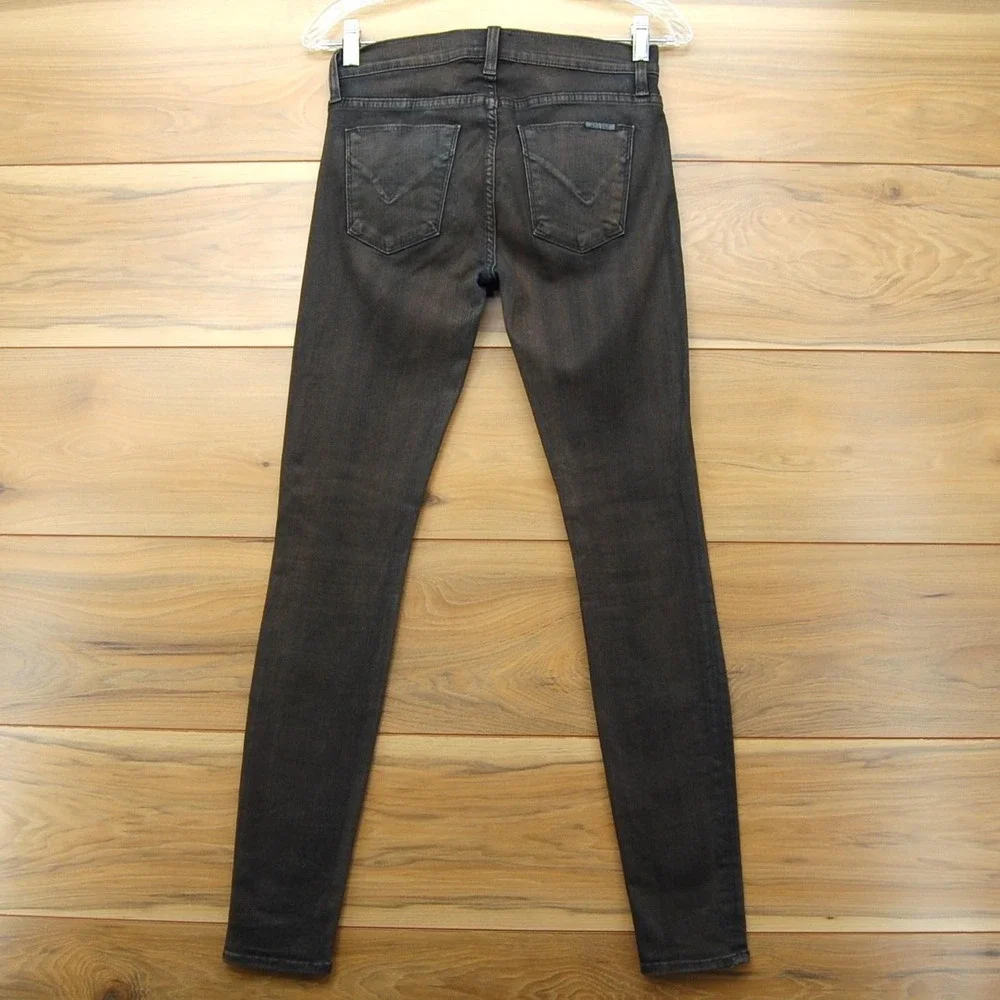 Hudson Jeans Womens 25 Black Nico Super Skinny‎ Midrise Stretch Denim Made USA